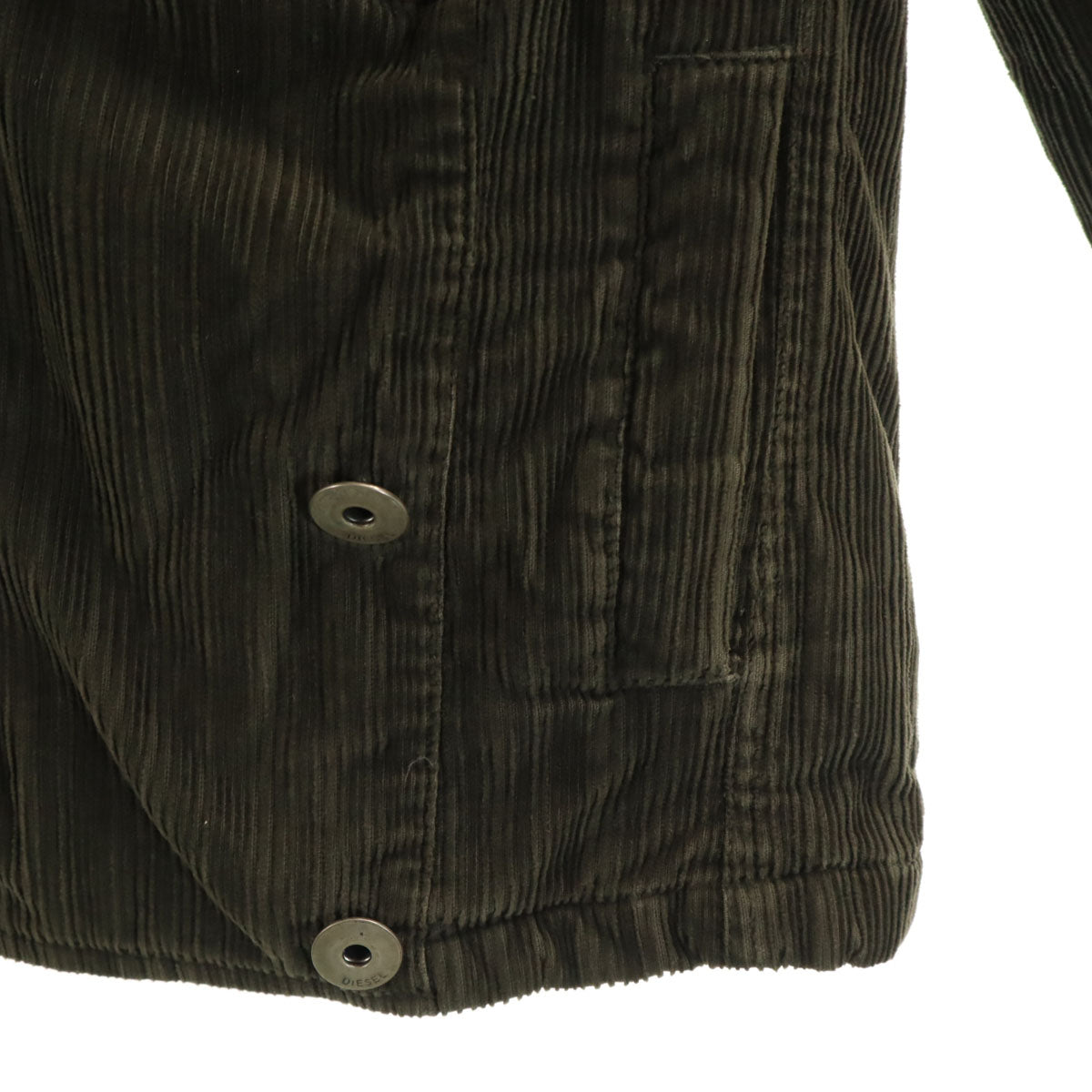 DIESEL ディーゼル コーデュロイジャケット S カーキ ファー襟 レディース