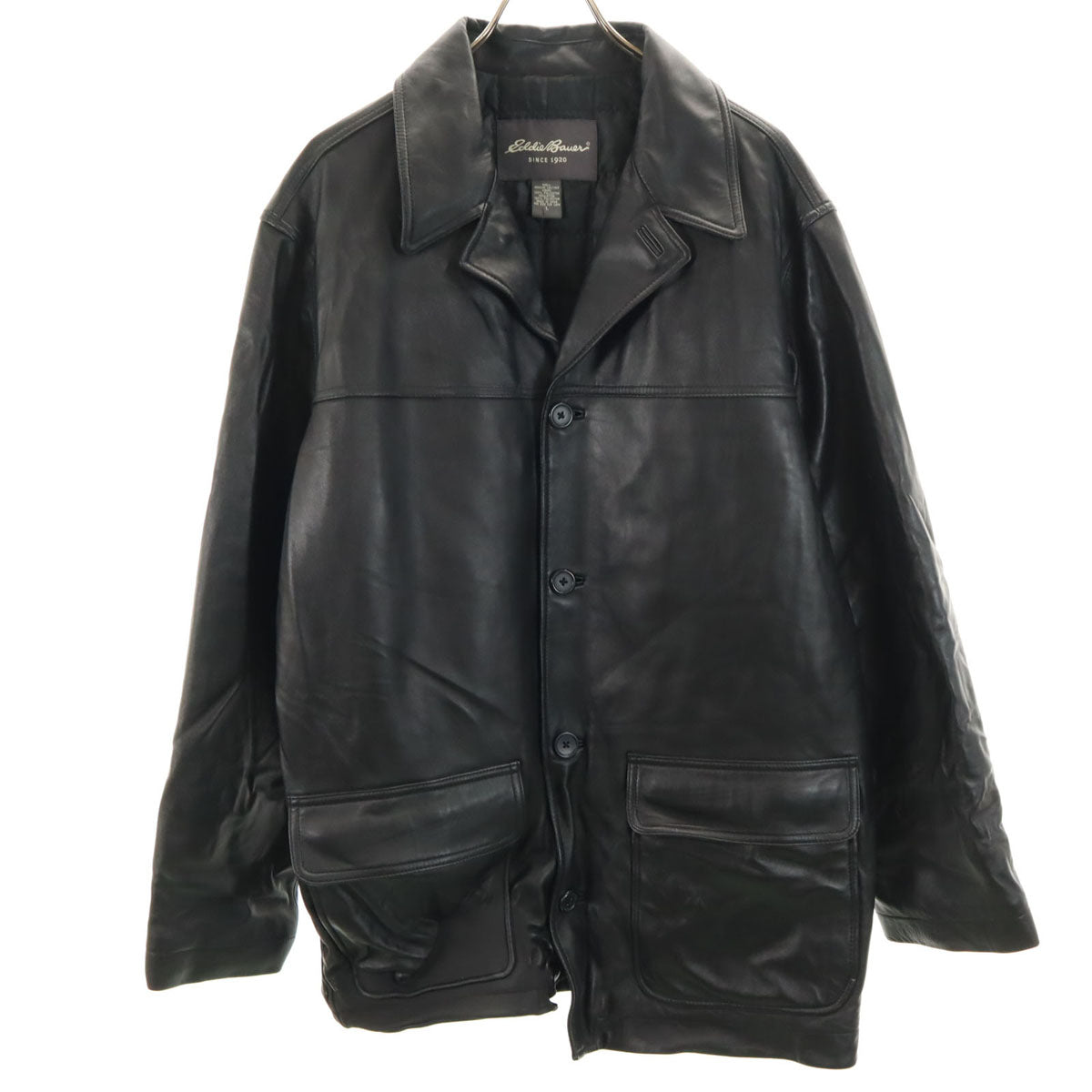 Eddie Bauer エディーバウアー シープスキン レザージャケット L ブラック メンズ