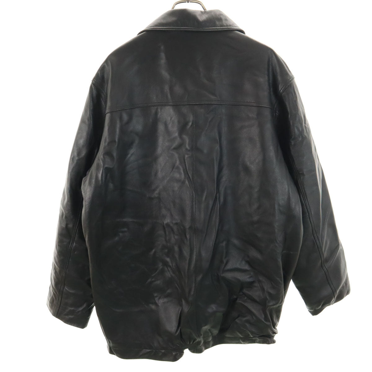 Eddie Bauer エディーバウアー シープスキン レザージャケット L ブラック メンズ