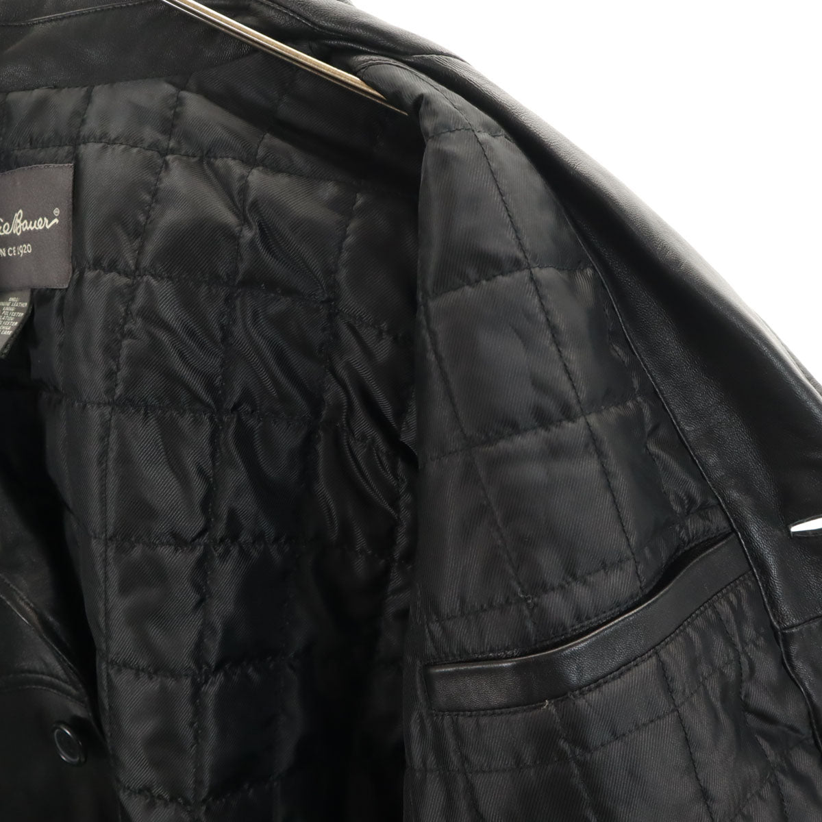 Eddie Bauer エディーバウアー シープスキン レザージャケット L ブラック メンズ