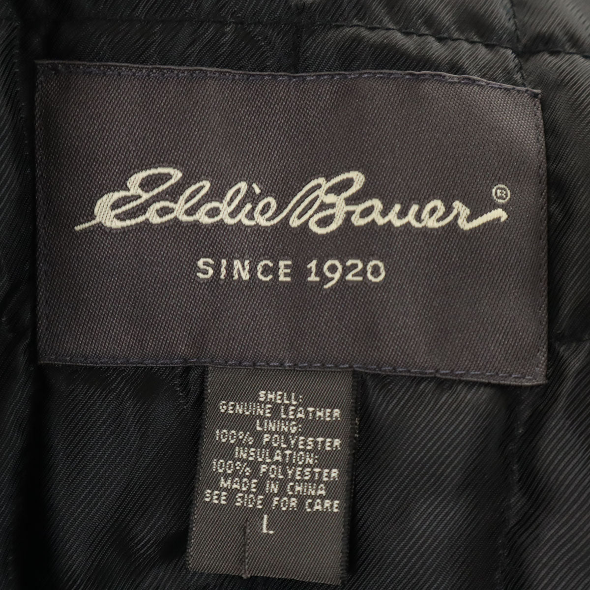 Eddie Bauer エディーバウアー シープスキン レザージャケット L ブラック メンズ
