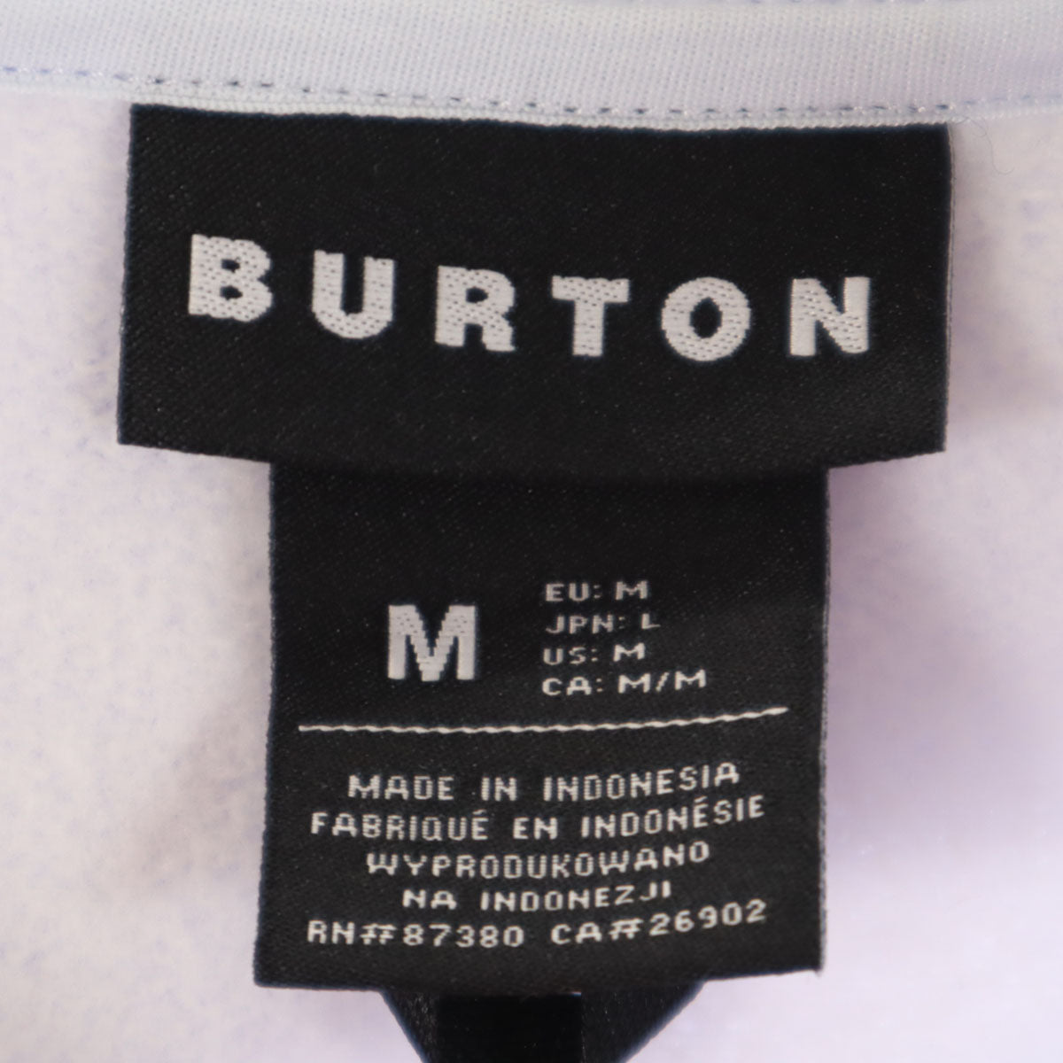 BURTON バートン 長袖 スウェットパーカー M/L ライトパープル メンズ