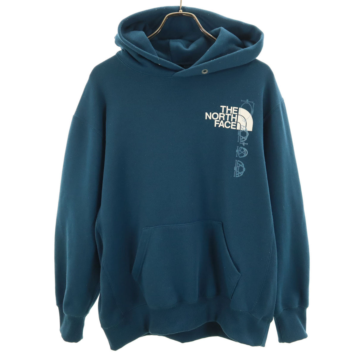 THE NORTH FACE ノースフェイス バック ハーフ ドーム 長袖 スウェットパーカー M 青緑 NT62135 アウトドア メンズ