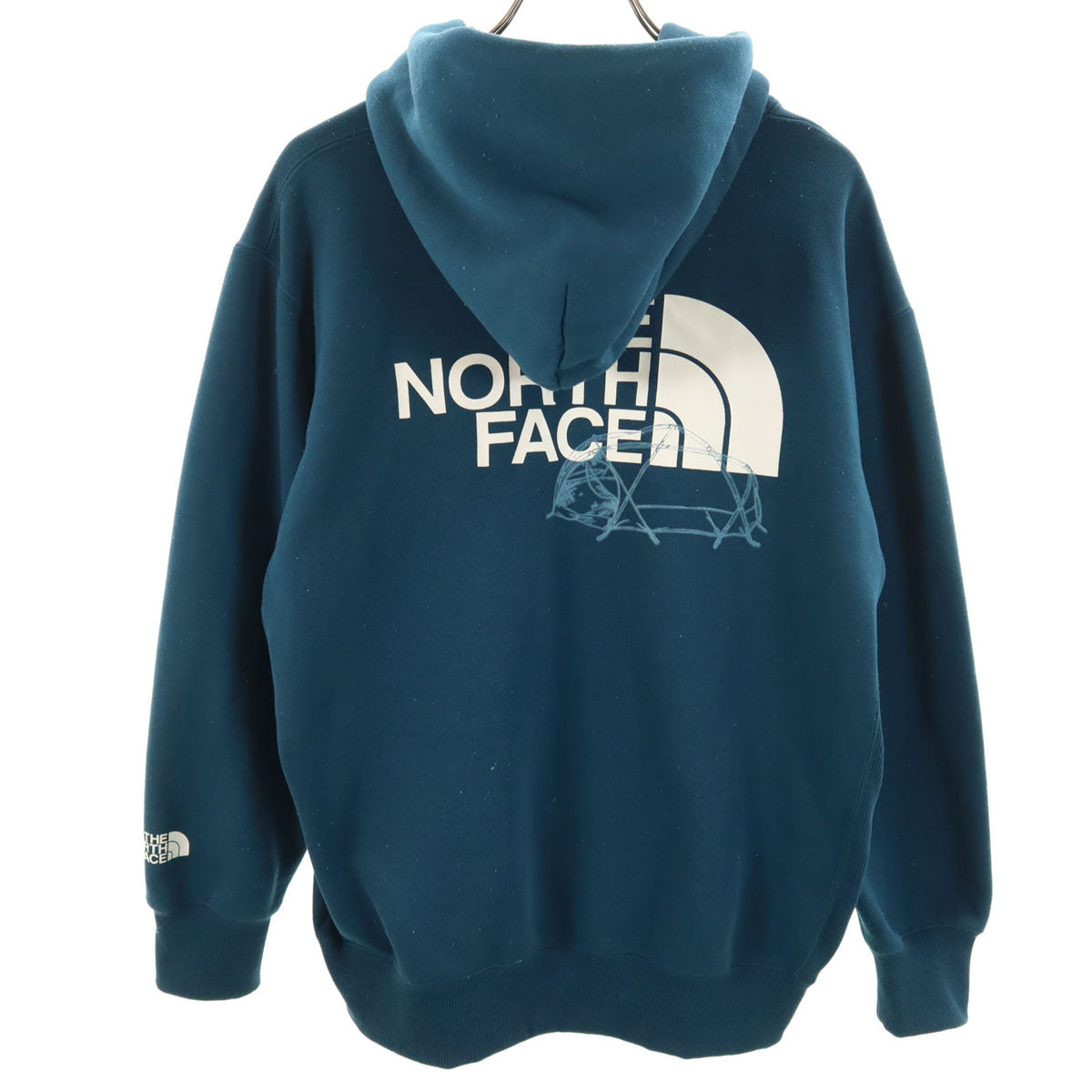 THE NORTH FACE ノースフェイス バック ハーフ ドーム 長袖 スウェットパーカー M 青緑 NT62135 アウトドア メンズ