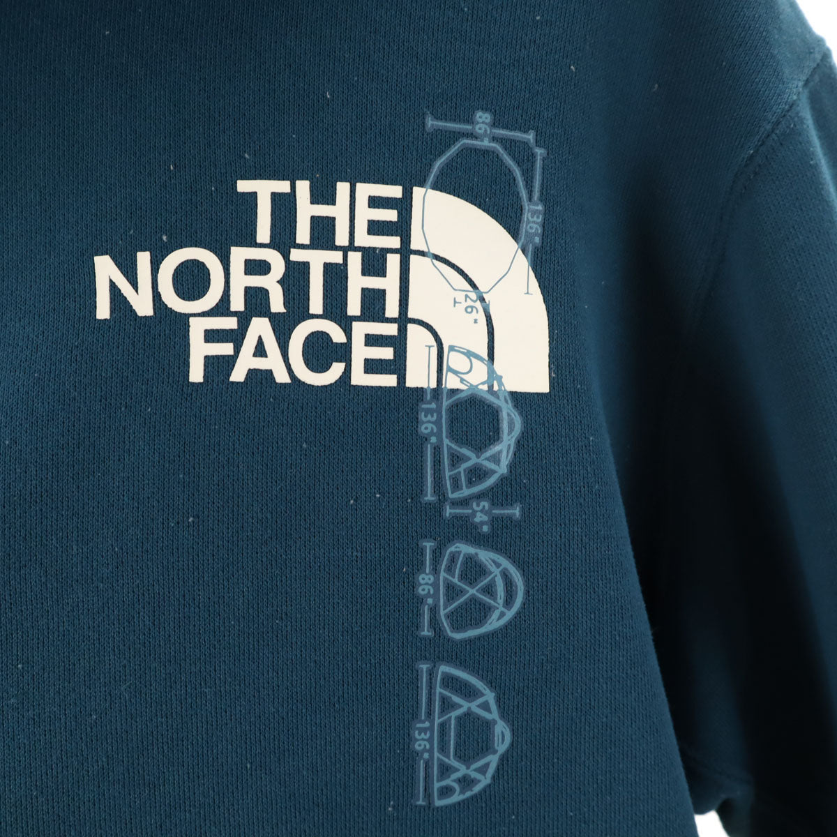 THE NORTH FACE ノースフェイス バック ハーフ ドーム 長袖 スウェットパーカー M 青緑 NT62135 アウトドア メンズ