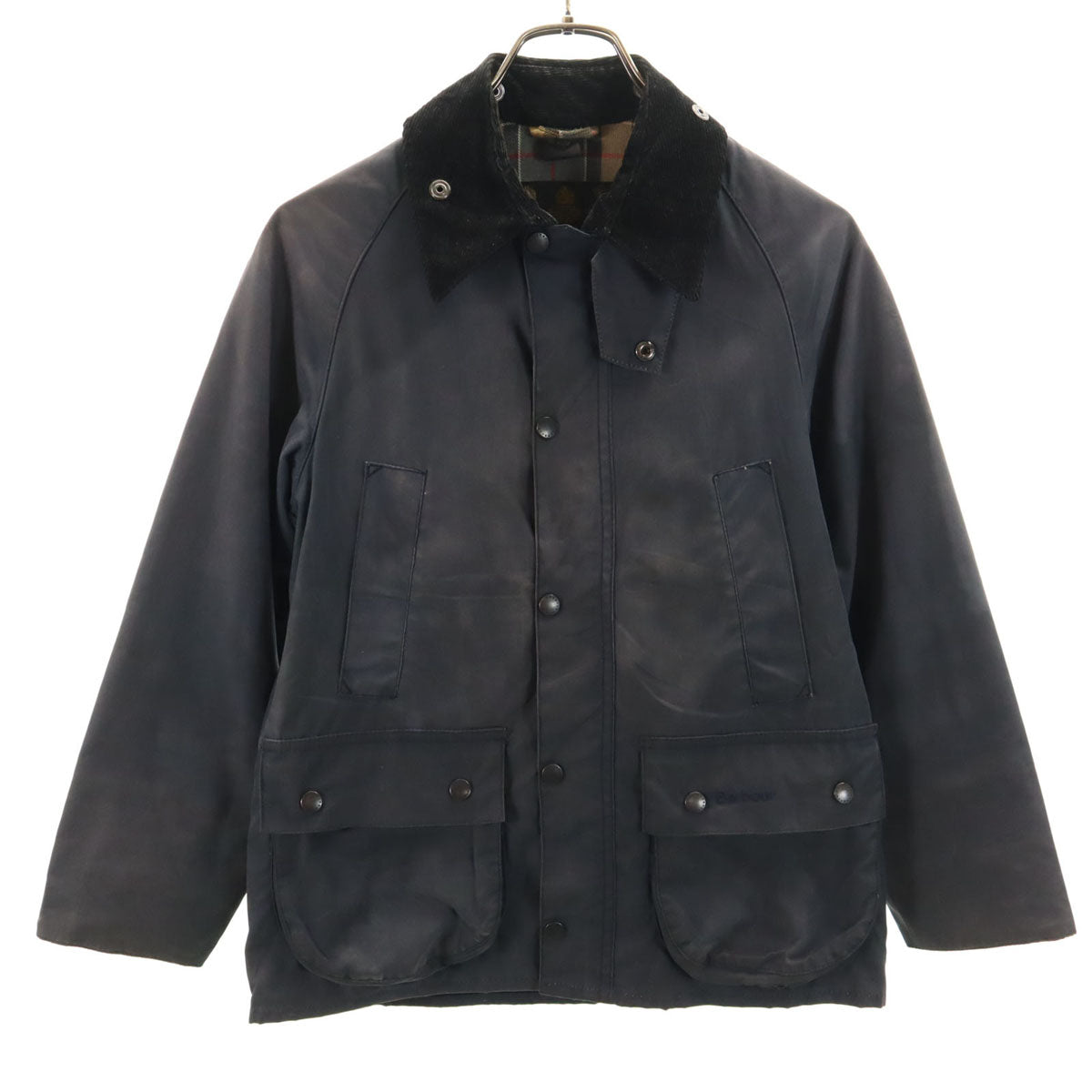 Barbour バブアー 3ワラント イングランド製 ワックス ジャケット L 10-11 チャコールグレー キッズ