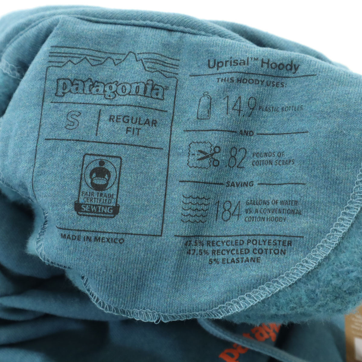 未使用 patagonia パタゴニア 長袖 スウェットパーカー S 青緑 39566SP19 アウトドア 裏起毛 メンズ