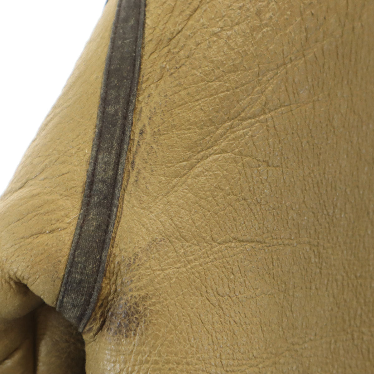 MILITARY CLOTHING 韓国製 B-7 ムートン フライトジャケット S ベージュ 羊革 メンズ