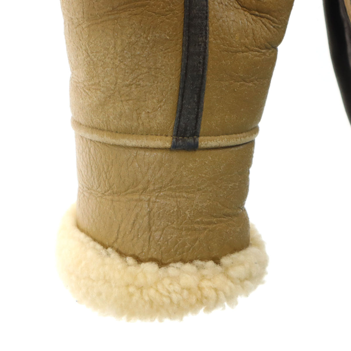 MILITARY CLOTHING 韓国製 B-7 ムートン フライトジャケット S ベージュ 羊革 メンズ