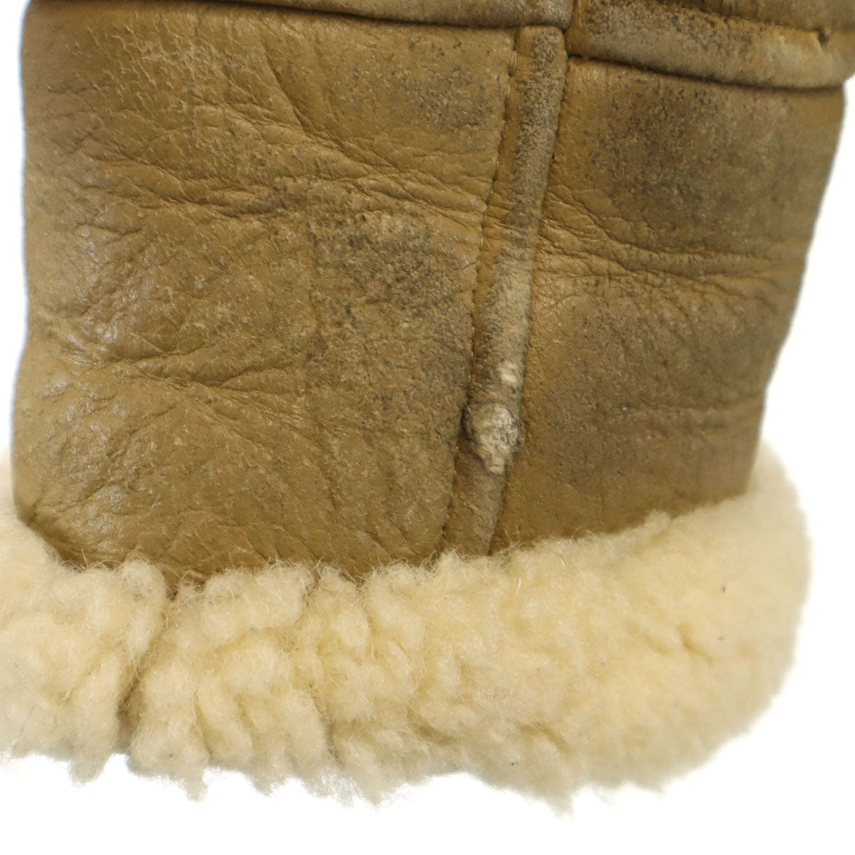 MILITARY CLOTHING 韓国製 B-7 ムートン フライトジャケット S ベージュ 羊革 メンズ