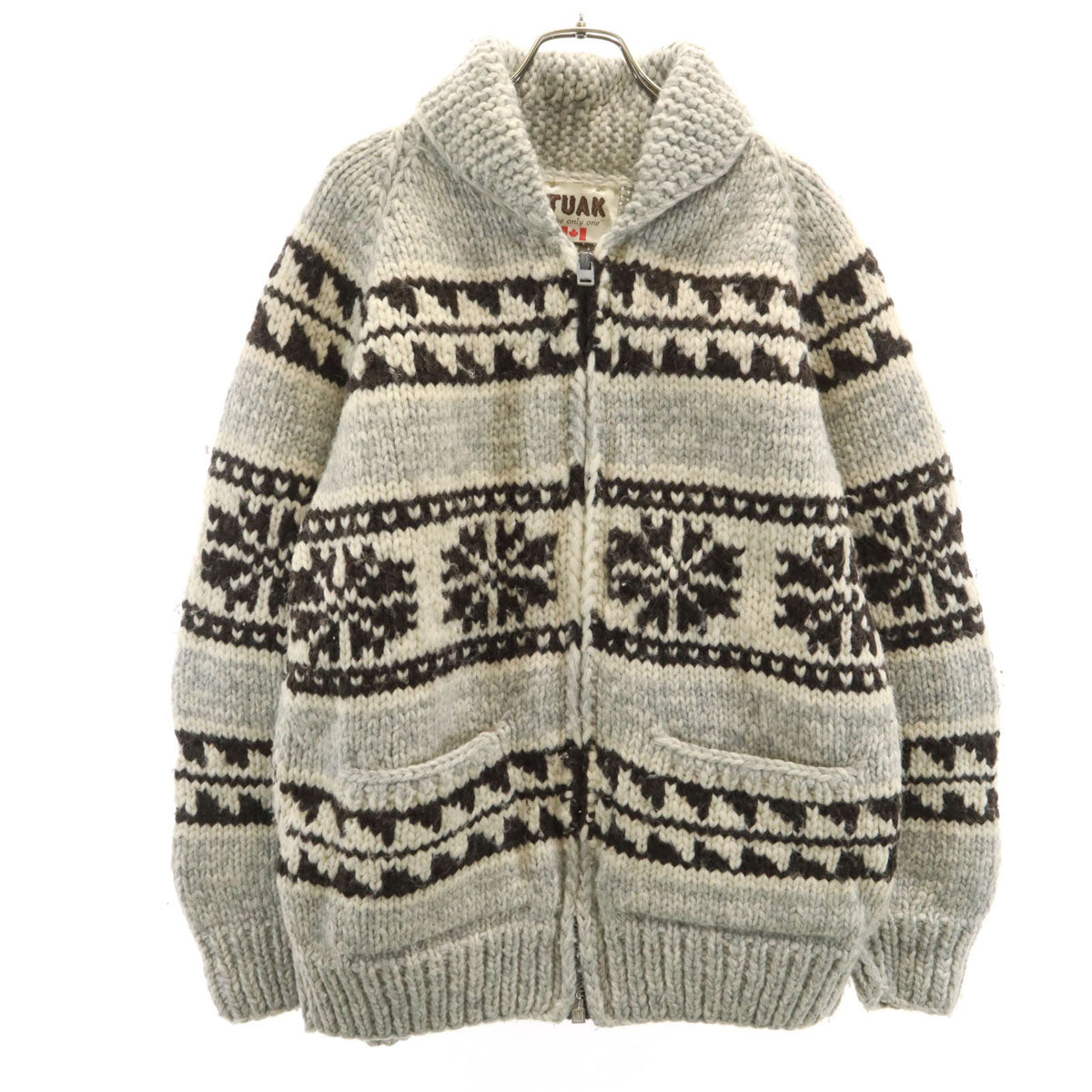 TUAK カナダ製 カウチンジャケット グレー系 メンズ