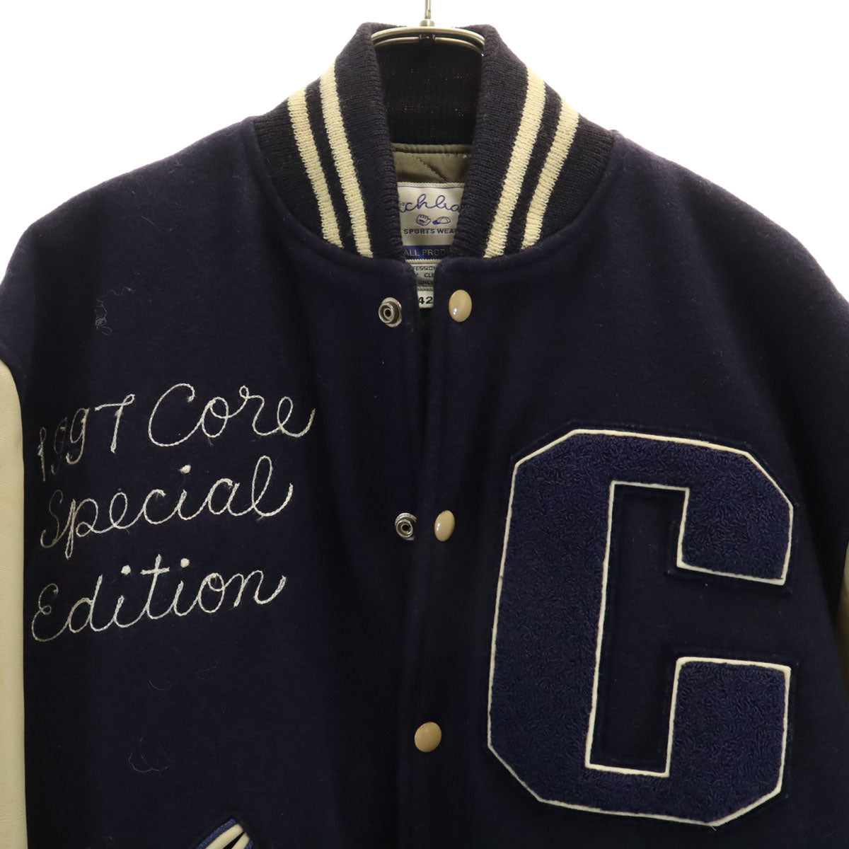 catchball キャッチボール USA製 スカジャン 42 ネイビー メンズ