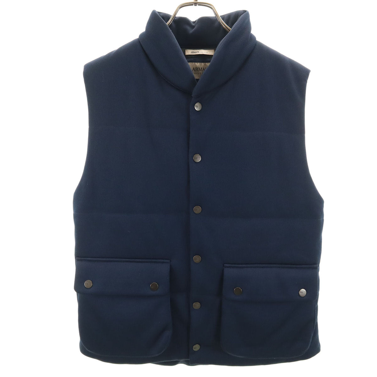 美品 ARMANI COLLEZIONI アルマーニコレッツォーニ 中綿ベスト 46 ネイビー メンズ