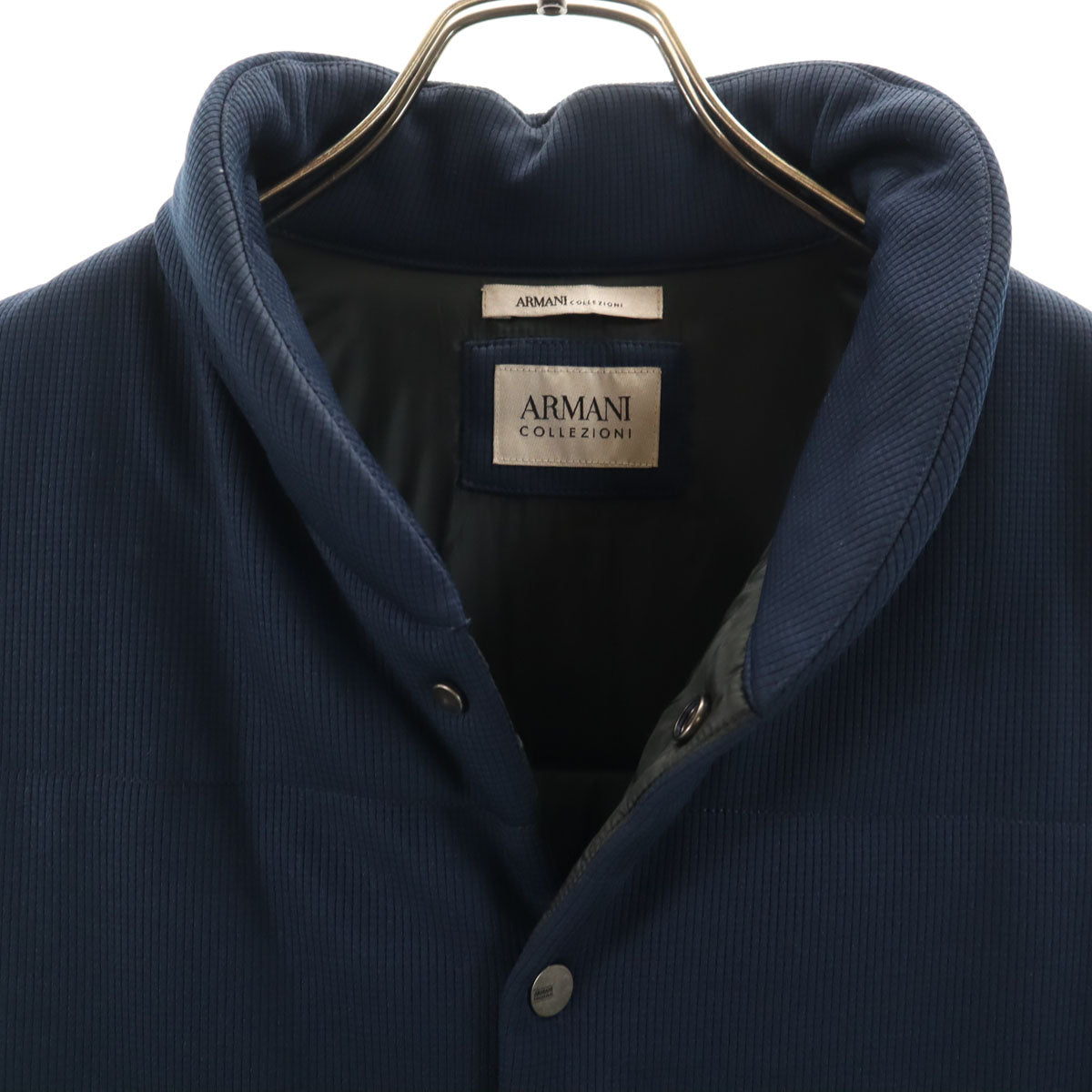 美品 ARMANI COLLEZIONI アルマーニコレッツォーニ 中綿ベスト 46 ネイビー メンズ