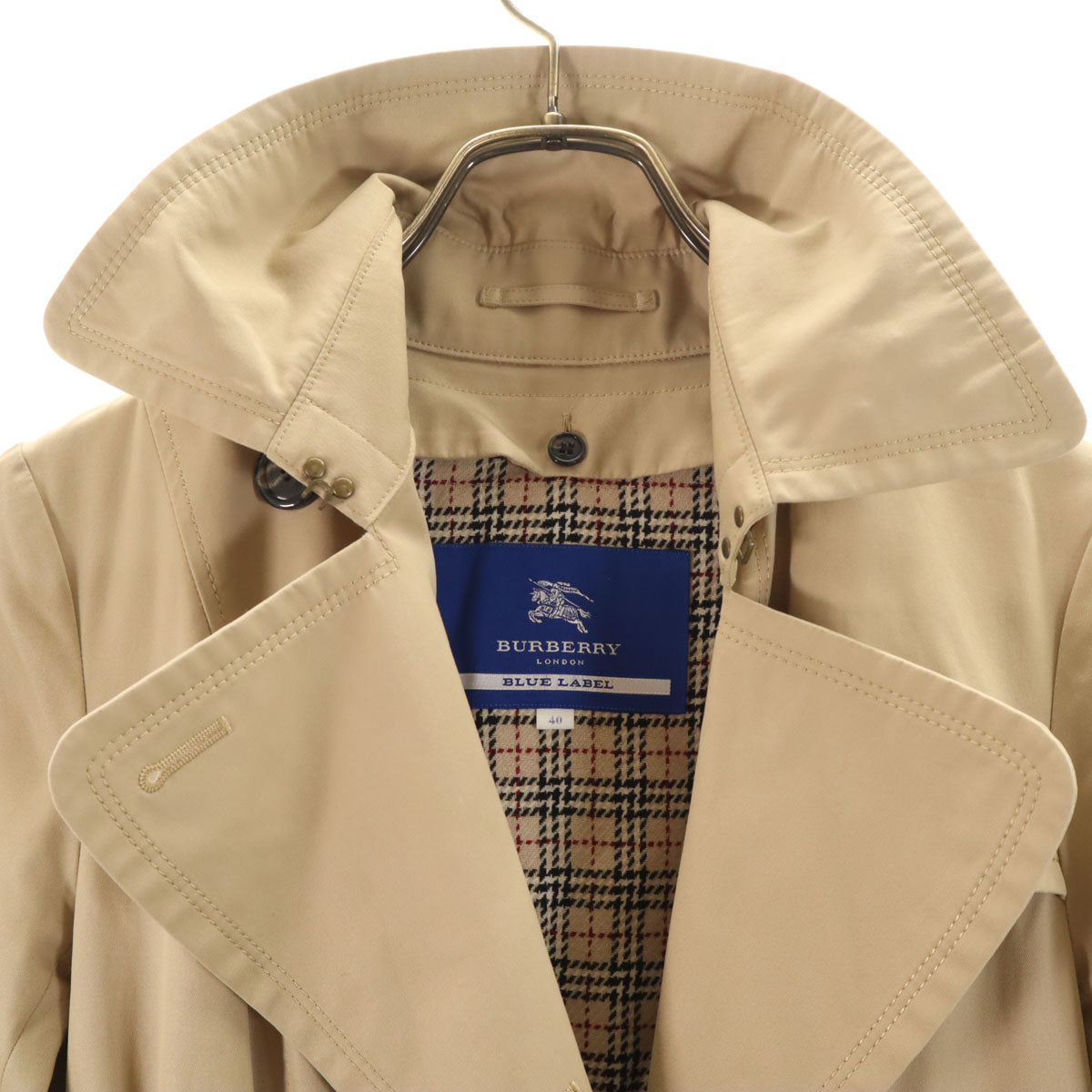 BURBERRY LONDON BLUE LABEL バーバリー ロンドン ブルーレーベル トレンチコート 40 ベージュ 三陽商会 ライナー付き レディース