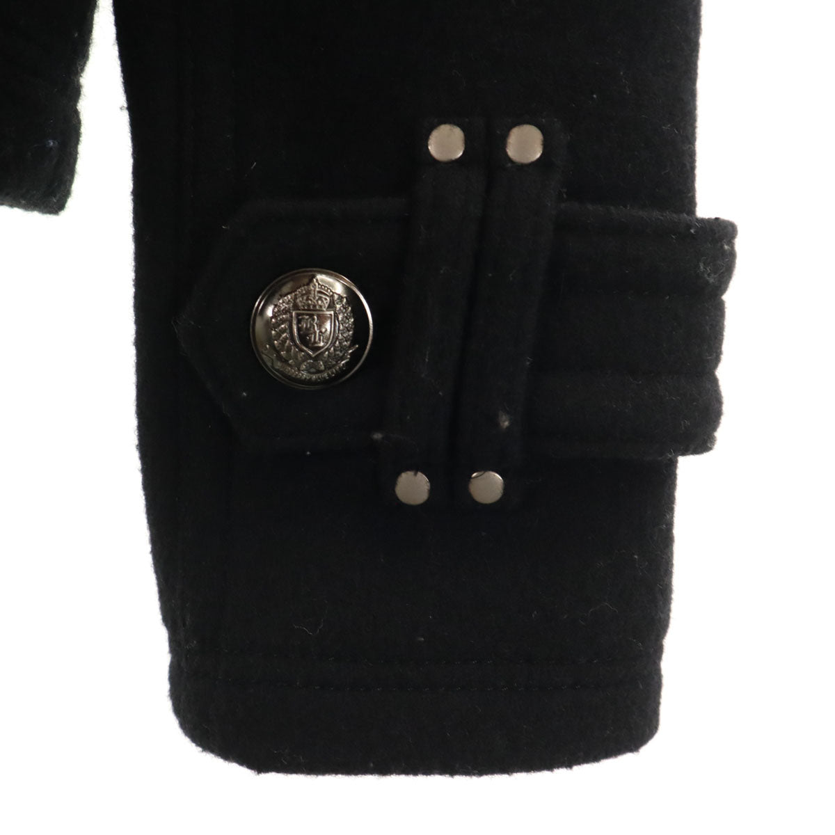 BURBERRY LONDON BLUE LABEL バーバリー ロンドン ブルーレーベル メルトン ピーコート 36 ブラック Pコート 三陽商会 レディース