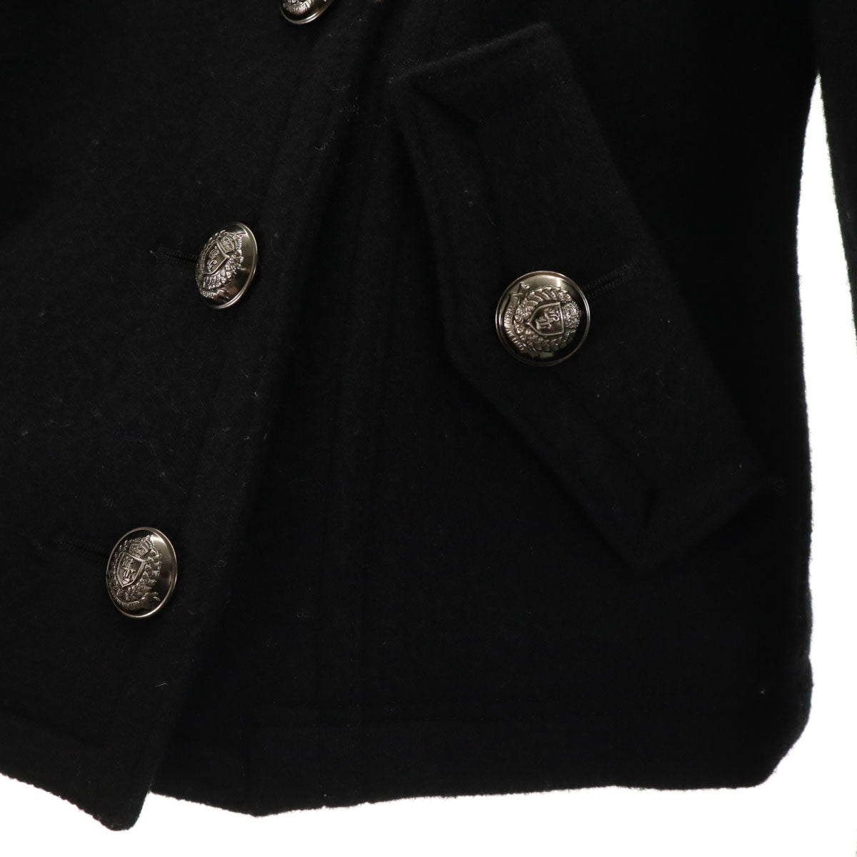 BURBERRY LONDON BLUE LABEL バーバリー ロンドン ブルーレーベル メルトン ピーコート 36 ブラック Pコート 三陽商会 レディース