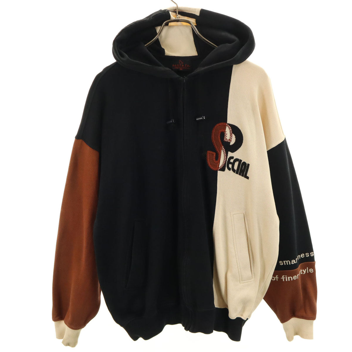 santa fe サンタフェ 90s 日本製 オールド 長袖 スウェット ジップパーカー 4 ベージュ メンズ