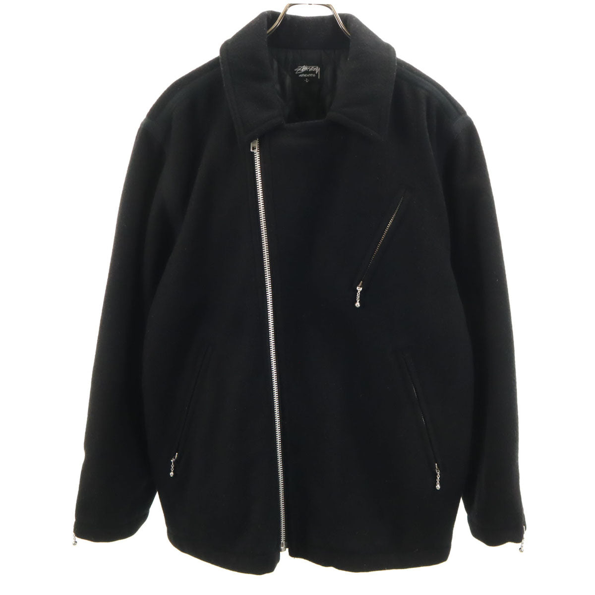 STUSSY ステューシー メルトン ウールジャケット L ブラック メンズ