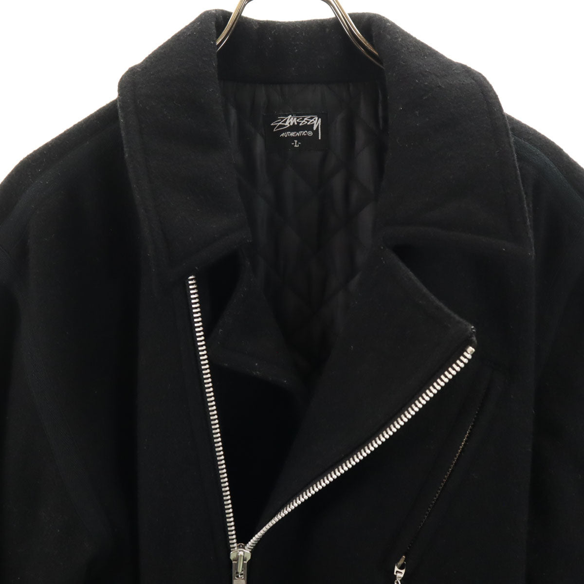 STUSSY ステューシー メルトン ウールジャケット L ブラック メンズ