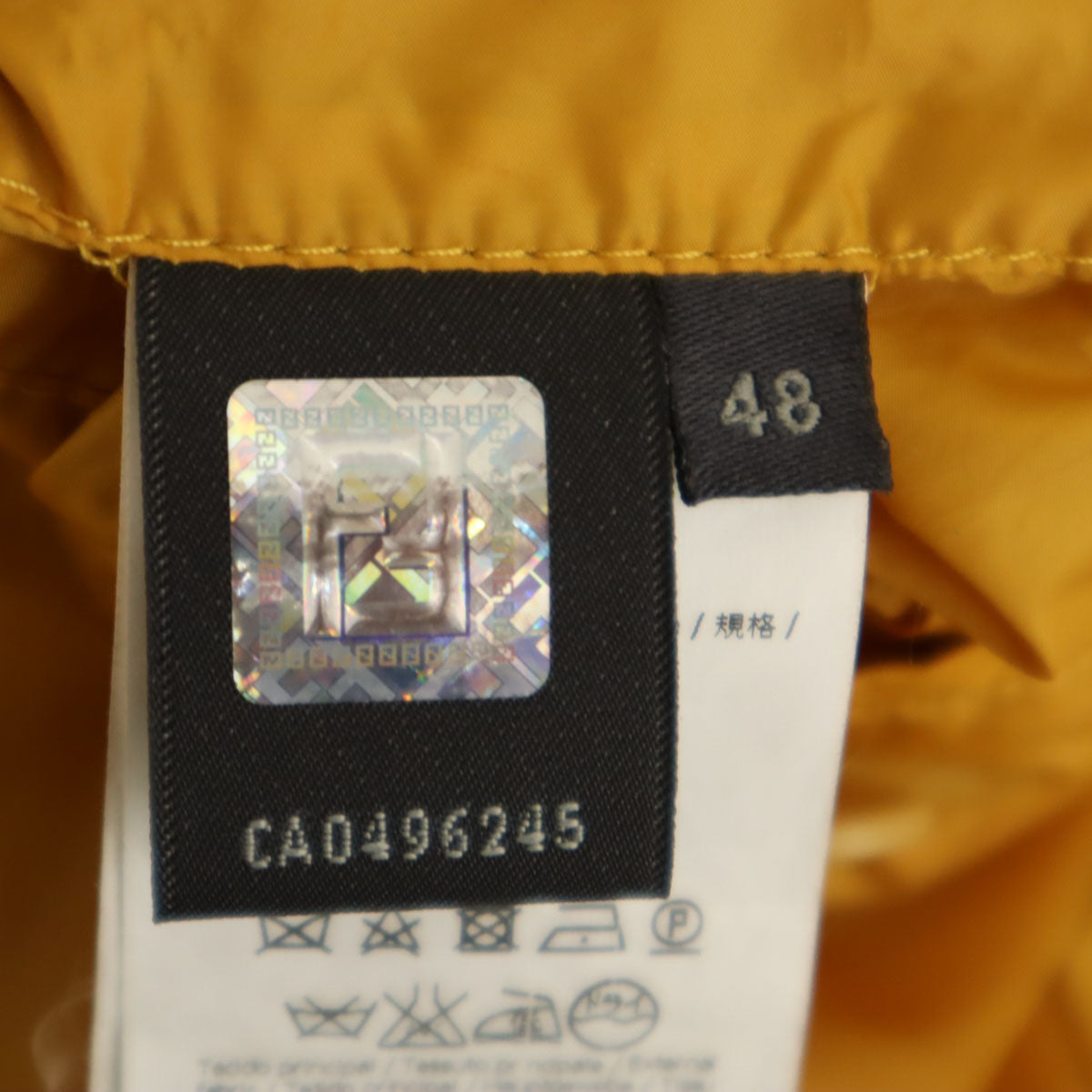 FENDI フェンディ ダウンジャケット 48 マスタード メンズ