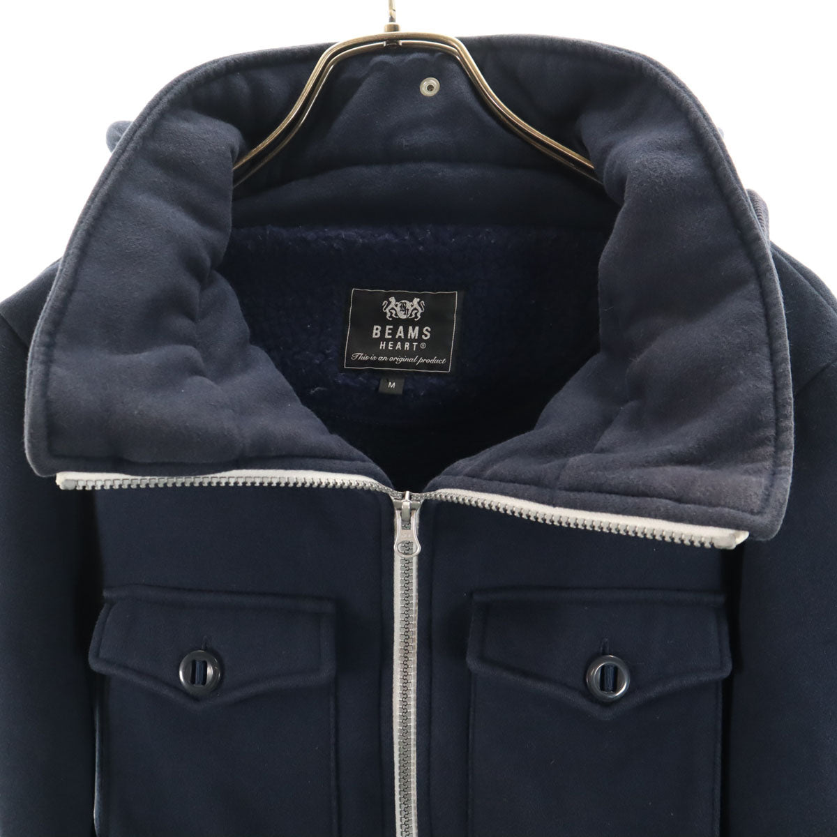 BEAMS HEART ビームスハート スウェット ジップジャケット M ネイビー 裏起毛 メンズ