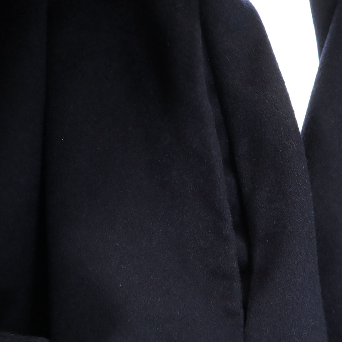 未使用 eternallous エターナラス カシミヤ100％ ステンカラーコート 9 ネイビー ブルーフォックスファー付き レディース