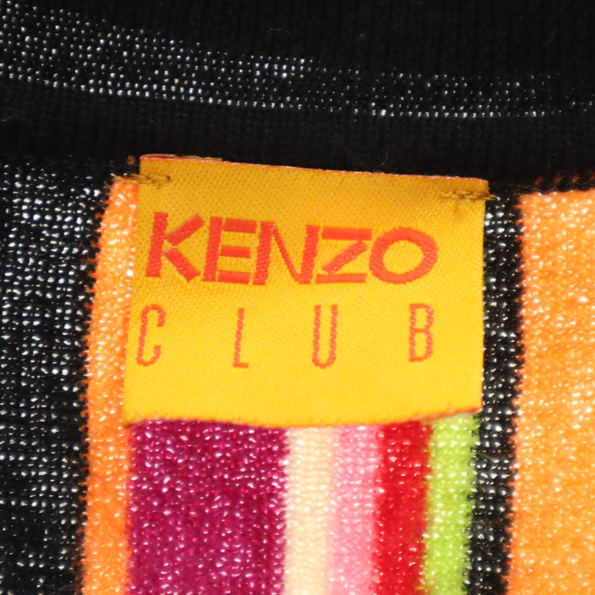 KENZO CLUB ケンゾークラブ 90s 日本製 オールド ストライプ柄 長袖 ハーフジップ ニット 38 マルチ レディース