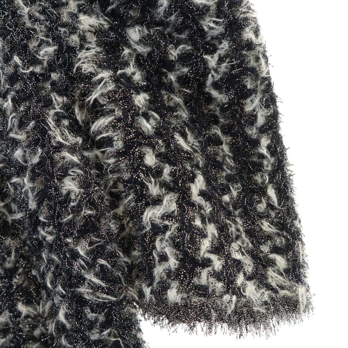 美品 Drawer ドゥロワー 日本製 半袖 ラメ ニット 1 ブラック レディース