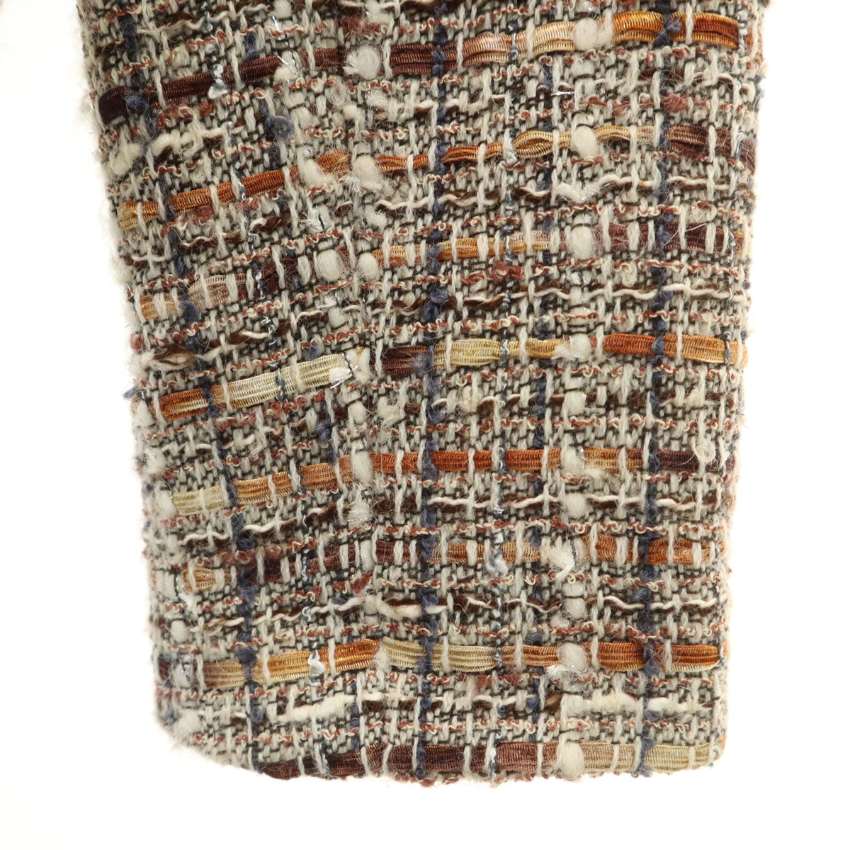 U by ungaro ユーバイウンガロ 日本製 ファンシーツイード ノーカラージャケット 36 ベージュ レディース