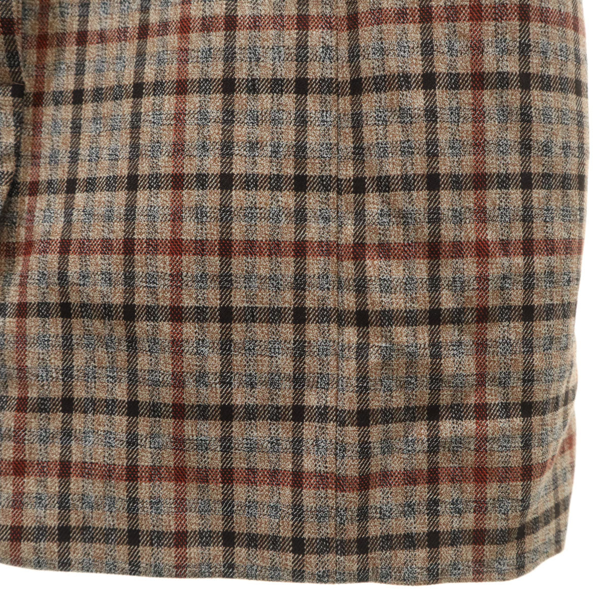 Aquascutum アクアスキュータム チェック柄 ノーカラーコート M ブラウン系 スプリング レディース