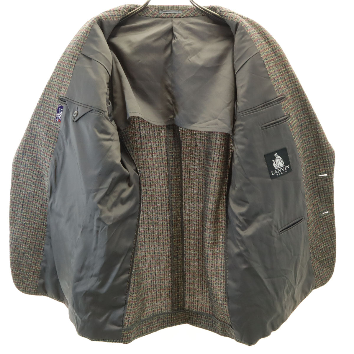 LANVIN ランバン 90s オールド ライトツイード テーラードジャケット M48-35 マルチ メンズ