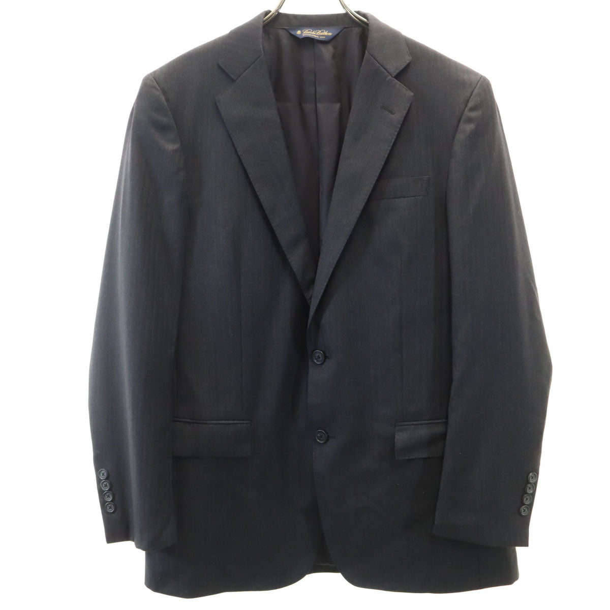 美品 Brooks Brothers ブルックスブラザーズ ヘリンボーン テーラードジャケット 40R チャコールグレー メンズ