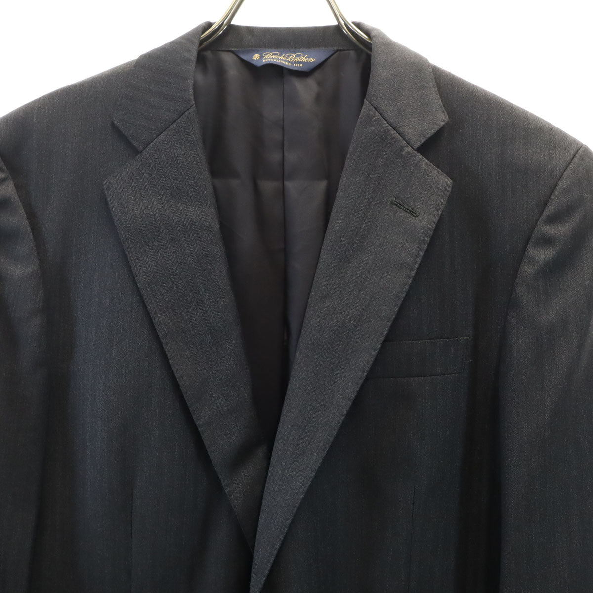 美品 Brooks Brothers ブルックスブラザーズ ヘリンボーン テーラードジャケット 40R チャコールグレー メンズ
