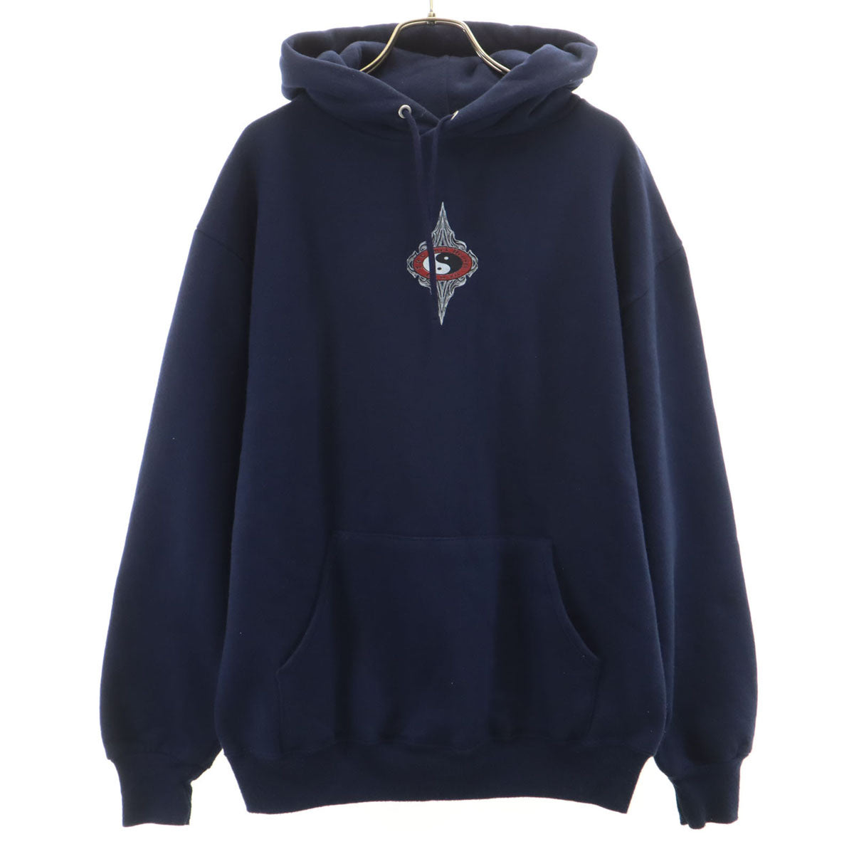 Town&Country タウンアンドカントリー 90s USA製 オールド 長袖 スウェットパーカー M ネイビー 裏起毛 プルオーバー メンズ