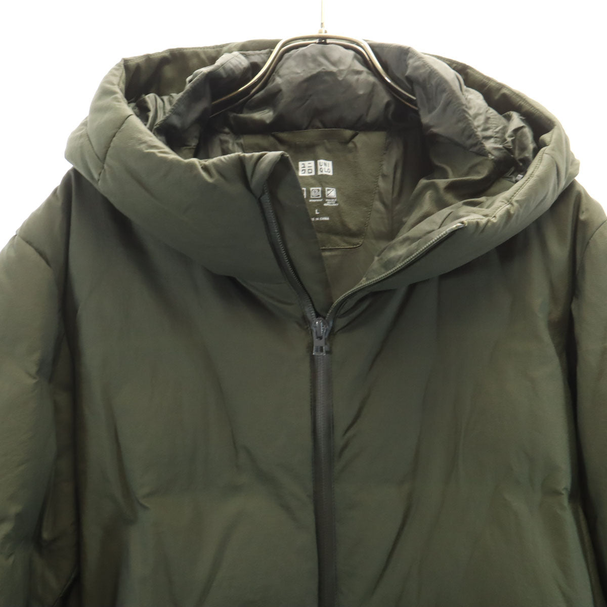 UNIQLO ユニクロ シームレス ダウンパーカー L カーキ メンズ