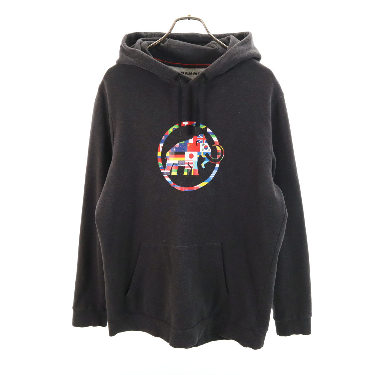 Mammut マムート 国旗ロゴ 長袖 スウェットパーカー XL チャコールグレー フーディ アウトドア メンズ