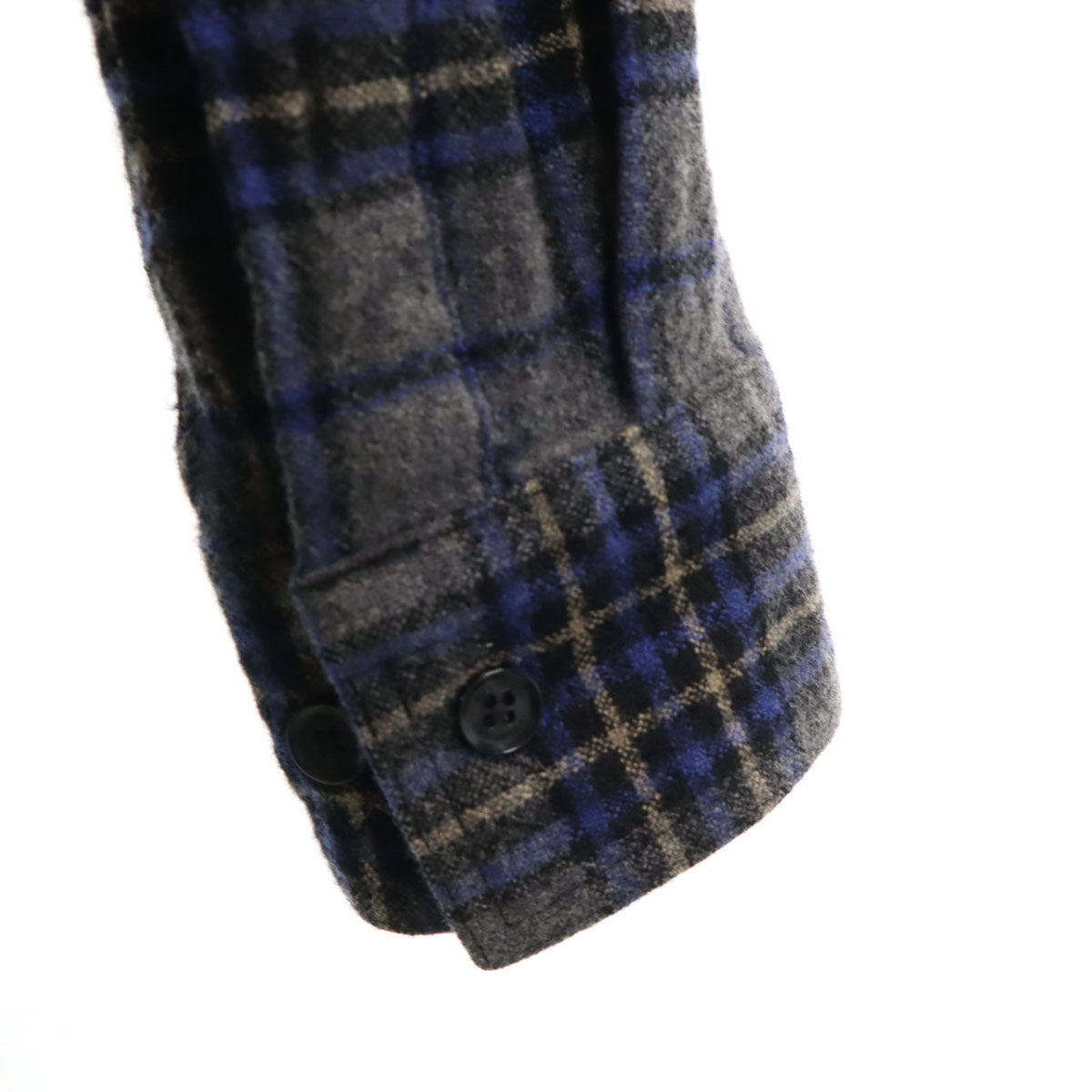 BURBERRY LONDON バーバリーロンドン チェック柄 長袖 フランネル ボタンダウンシャツ M チャコールグレー 三陽商会 レディース