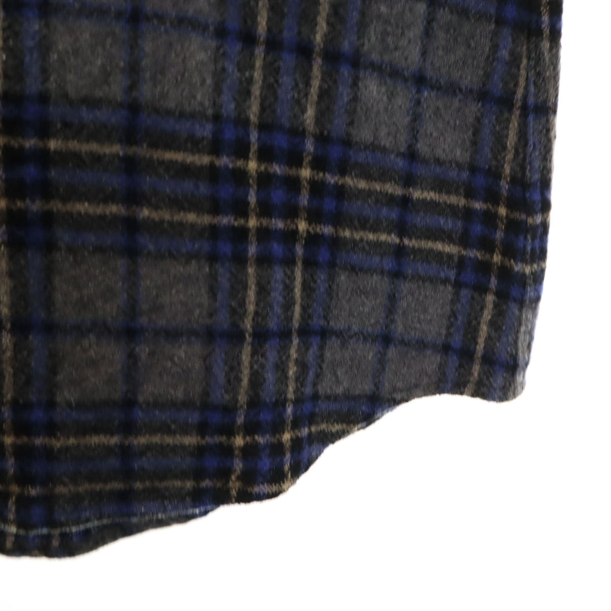 BURBERRY LONDON バーバリーロンドン チェック柄 長袖 フランネル ボタンダウンシャツ M チャコールグレー 三陽商会 レディース