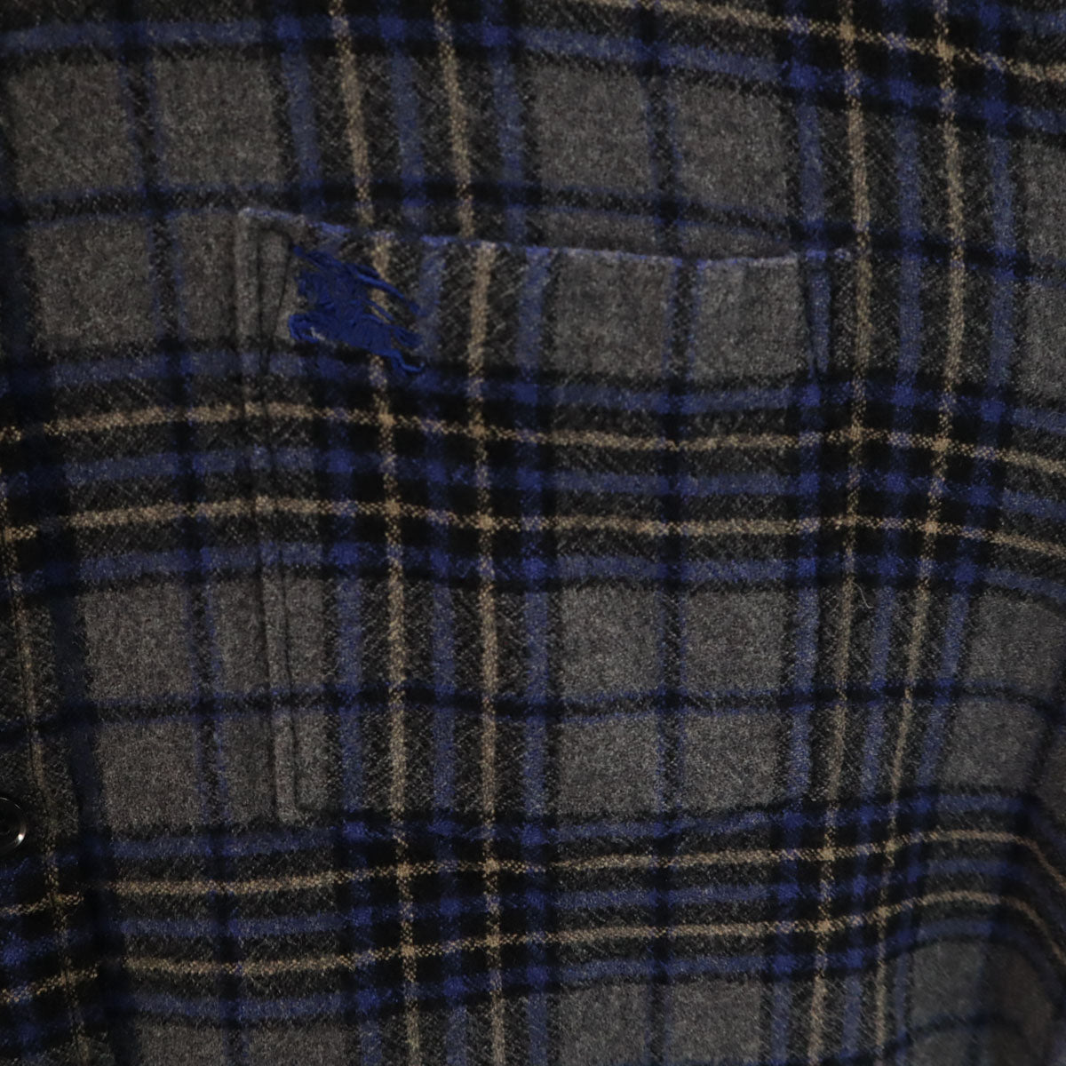 BURBERRY LONDON バーバリーロンドン チェック柄 長袖 フランネル ボタンダウンシャツ M チャコールグレー 三陽商会 レディース