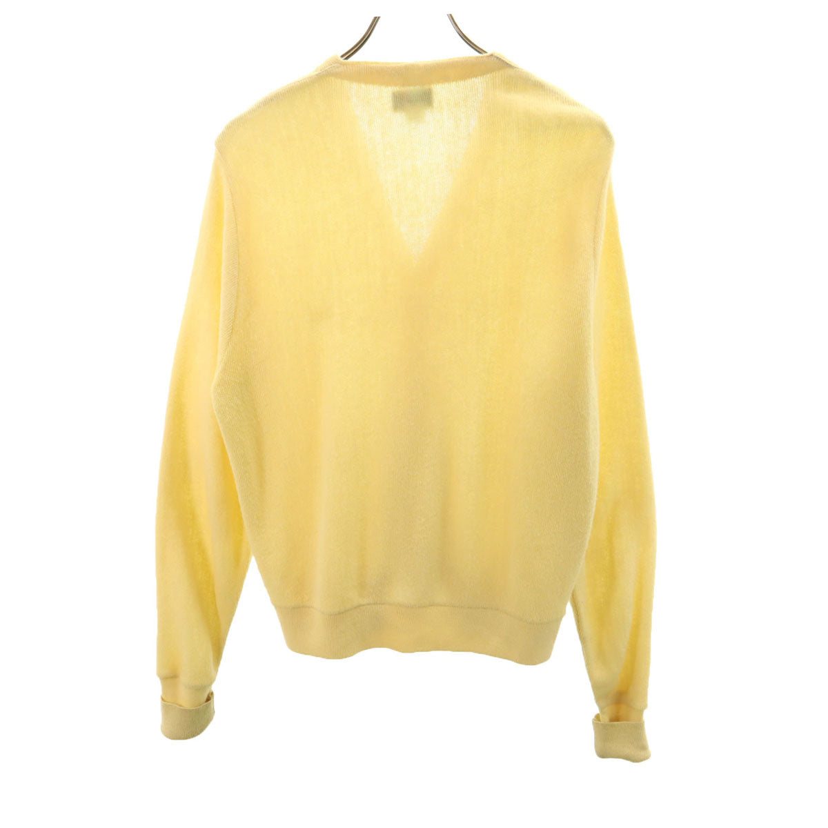 IZOD LACOSTE アイゾッドラコステ 90s USA製 オールド 長袖 Vネック ニットカーディガン S イエロー メンズ