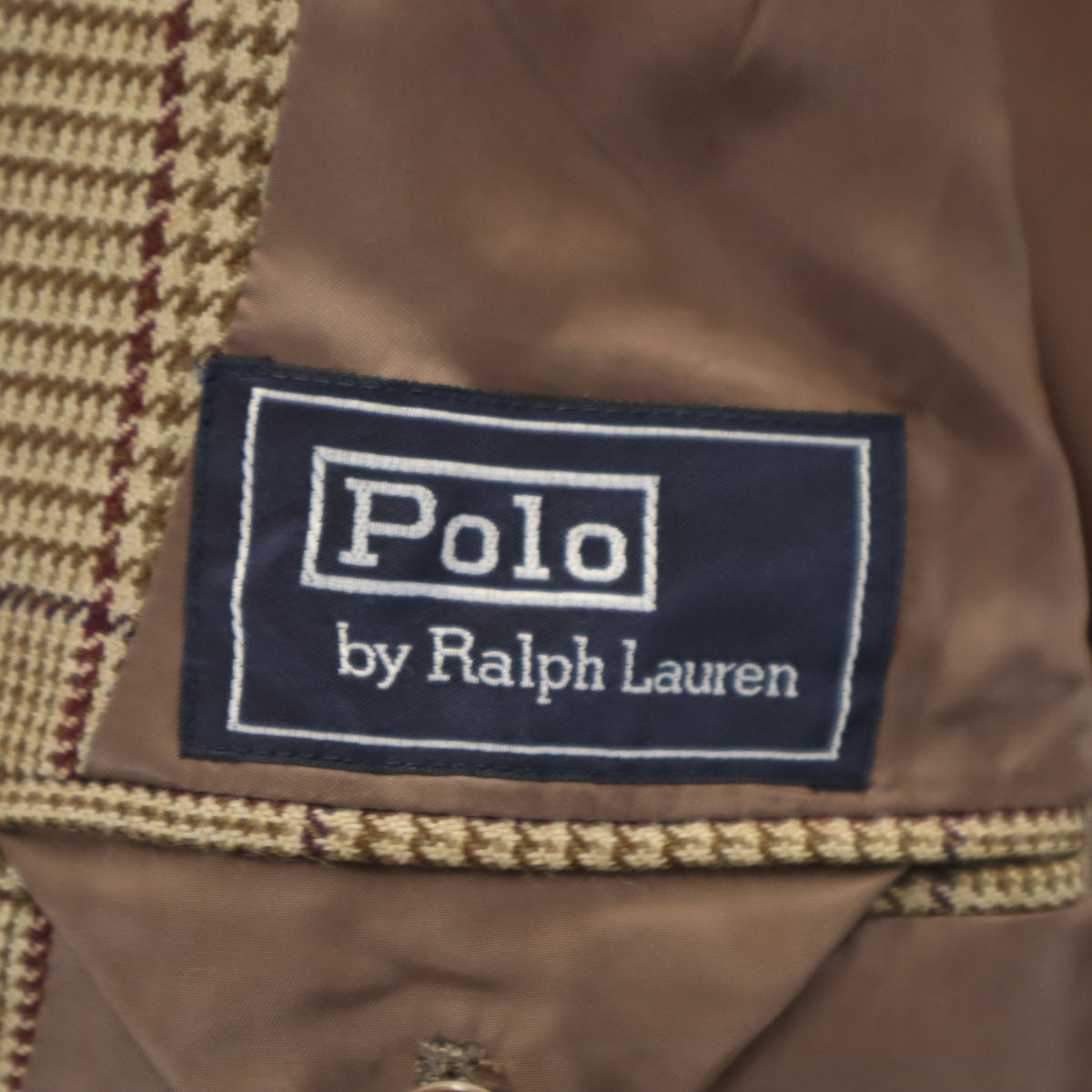Polo by Ralph Lauren ポロバイラルフローレン 千鳥柄 テーラードジャケット C98-W88-T175 カーキ系 メンズ