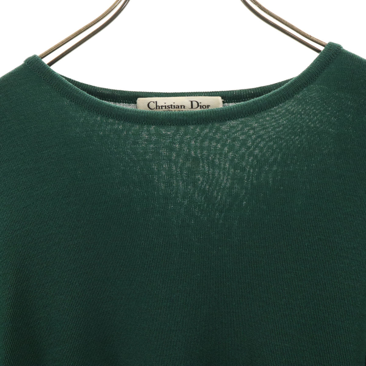美品 Christian Dior PRET-A-PORTER クリスチャンディオール プレタポルテ 90s オールド 長袖 ニット M 深緑 レディース