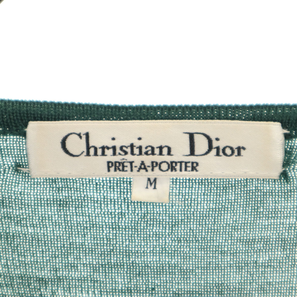 美品 Christian Dior PRET-A-PORTER クリスチャンディオール プレタポルテ 90s オールド 長袖 ニット M 深緑 レディース