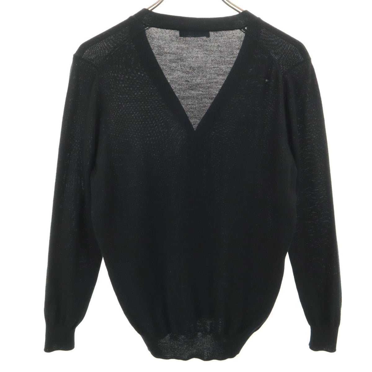 PRADA プラダ 2013年 長袖 Vネック ニットカーディガン 38 ブラック ハイゲージ レディース