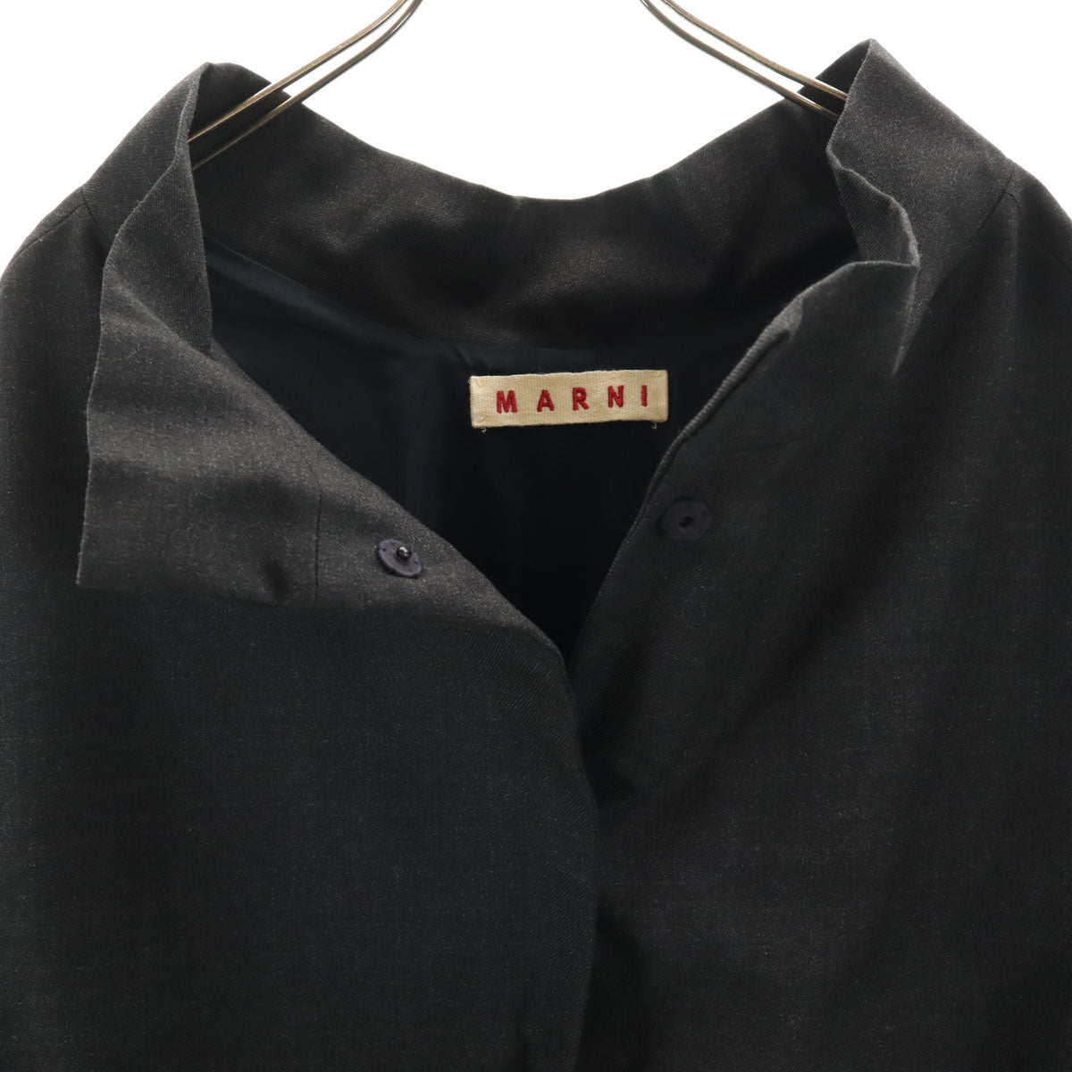 美品 MARNI マルニ イタリア製 ウールジャケット 42 チャコールグレー レディース