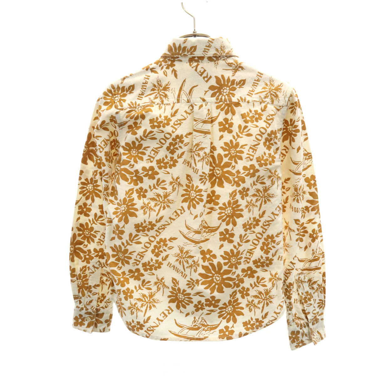 reyn spooner レインスプーナー ハワイアン柄 長袖 ボタンダウンシャツ WM アイボリー レディース