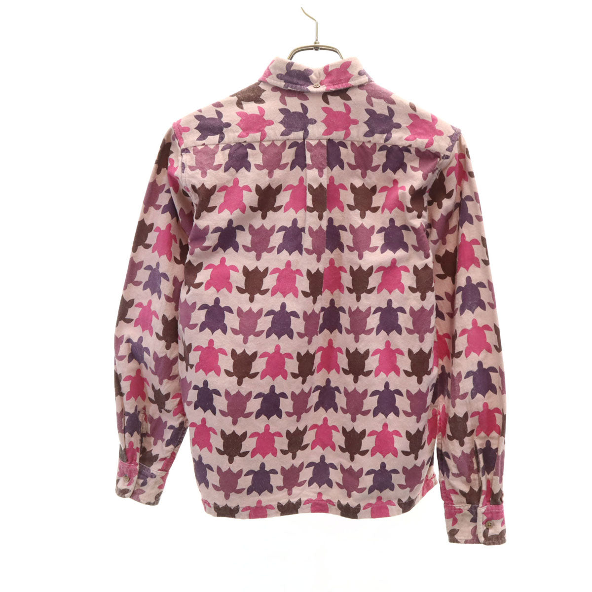 reyn spooner レインスプーナー ホヌ柄 長袖 プルオーバー ボタンダウンシャツ XS ピンク 亀 レディース