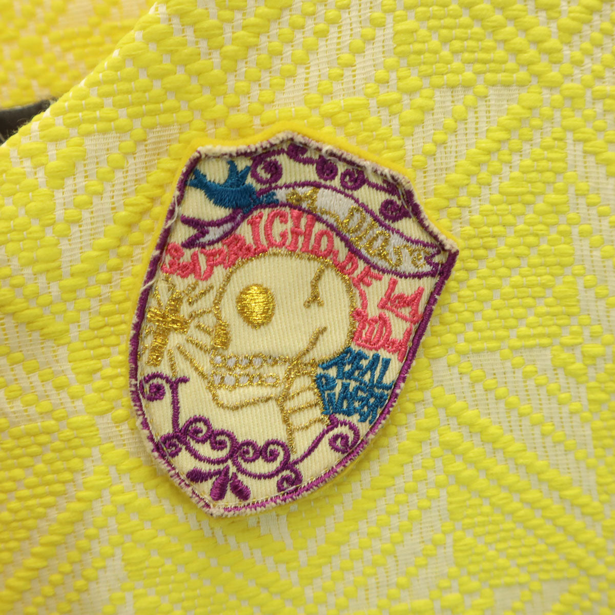 Desigual デシグアル Christian Lacroix クリスチャン・ラクロワ コラボ 総柄 ノーカラーコート 46 イエロー レディース