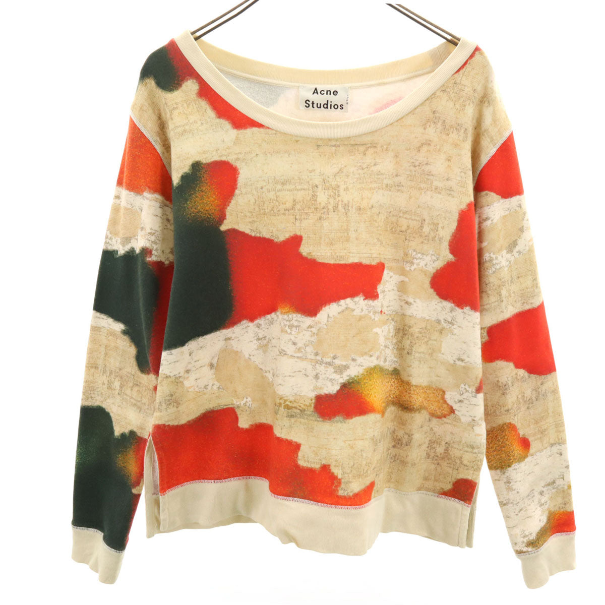 ACNE STUDIOS アクネストゥディオズ 総柄 長袖 スウェット トレーナー S アイボリー レディース